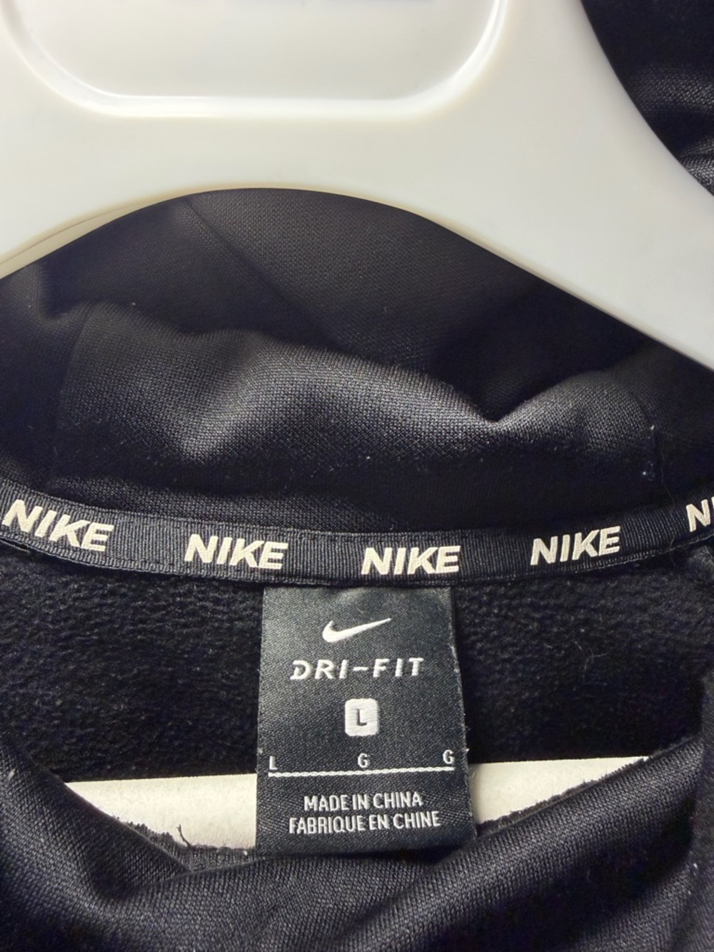 Nike Black Hoodie with Large Silver Swoosh - Picture 3 of 4